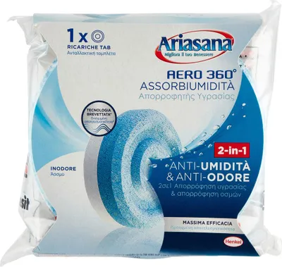 Produktbild von Ariasana Feuchtigkeitsabsorber Aero 360° Refill Tab 450g Geruchlos Blau für Haus und Büro