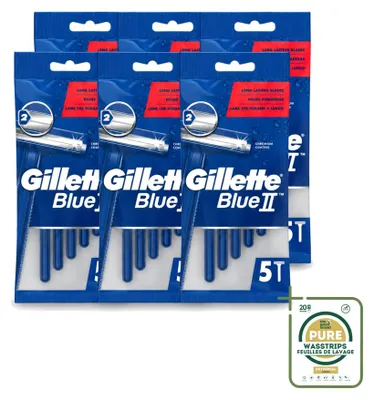 Obrázok produktu pre 6 ks jednorazových holiacich strojčekov Gillette Blue II – balenie