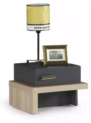 Produktbild von Nachttisch Telefontisch Kinderzimmer Nachtkommode Holz Grau Schrank