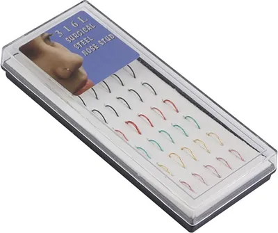 Produktbild von 40 Stück gemischte Farben Edelstahl Nasenstecker Reifen Piercing Ringe Schmuck