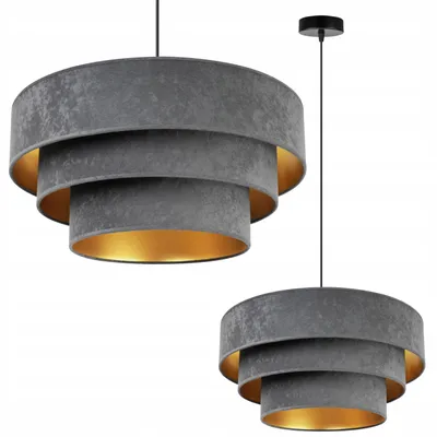 Obrázok produktu pre Závesná lampa Stropný svietnik Zlatý zamat Stínidlo