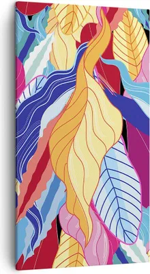 Produktbild von Bild auf Leinwand - Leinwandbild - Einteilig - Muster Blätter bunt - 45x80cm - Wand Bild - Wanddeko - Wandbilder - Leinwanddruck - Bilder - Wanddekoration - Leinwand bilder - Wandbild - PA45x80-4269