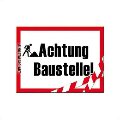 Produktbild von Nostalgic-Art - Magnet 6 x 8 cm - Achtung Baustelle