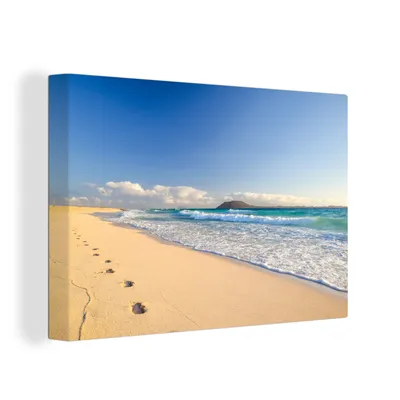 Produktbild von OneMillionCanvasses® - Leinwandbilder - 150x100 cm, Strand - Meer - Berge, Wandbilder Kunstdruck Wanddekoration