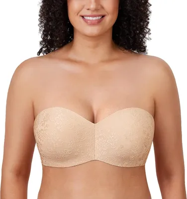 Produktbild von BH ohne Träger mit Jacquardmuster, Bügel und rutschfesten Silikonbändern für Damen