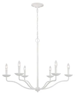 Produktbild von Kronleuchter, 6 Flammig, Stahl, weiß, D 82,9 cm