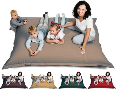 Produktbild von sunnypillow XL Sitzsack Sitzkissen aus Kunstleder Outdoor & Indoor 100 x 150 cm mit 140L Styropor Füllung Sessel für Kinder & Erwachsene Sofa Beanbag viele Farben und Größen zur Auswahl Beige