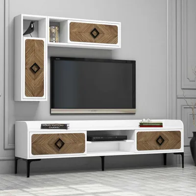 Immagine prodotto di Skye Decor, Samba - Bianco, mobile TV, bianco, 100% pannelli truciolari rivestiti in melamina, 180 x 35 x 52 cm