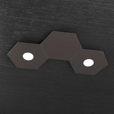 Obrázek produktu pro Moderní stropní světlo 3 moduly Hexagon Metal Brown 2 světla vedla 12X2W