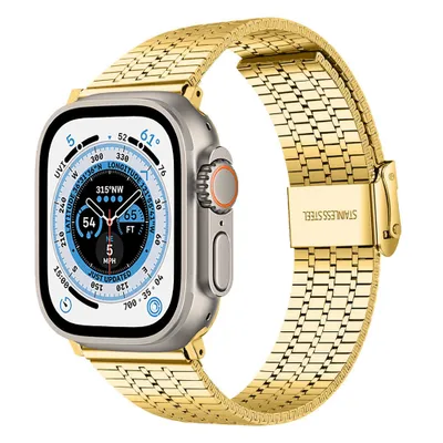 Produktbild von Strap-It Apple Watch Ultra Edelstahlarmband (Gold)
