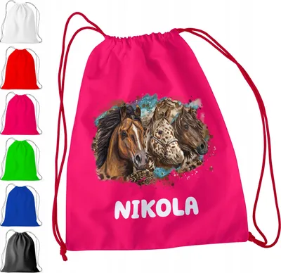 Image de Sac De Sport Pour Enfants - Cheval + Nom  Balade En Poneys