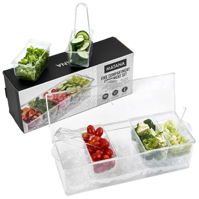 Gewürz-Dispenser mit 5 Fächern, Kunststoff, durchsichtig