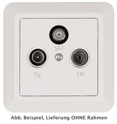 Obrázok produktu pre Antennendose McPower ''Cup'' für TV, Radio und Sat, UP, weiß