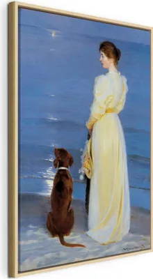 Produktbild von Italienischer Leinwand Leinwandbild - Summer Evening in Skagen 80x120 cm Reproduktionen l-G-10091-b-a