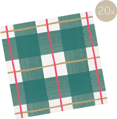 Produktbild von Papierservietten Weihnachts-Tartan