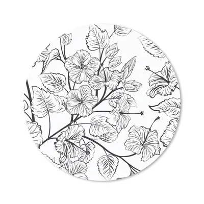 Produktbild von MuchoWow® Mauspad Mousepad Eine schwarz-weiße Illustration eines Blumenmusters 30x30 cm - Mousepads - Maus Mat - Pad - Mausunterlage - Tischunterlage - Schreibtischmatten
