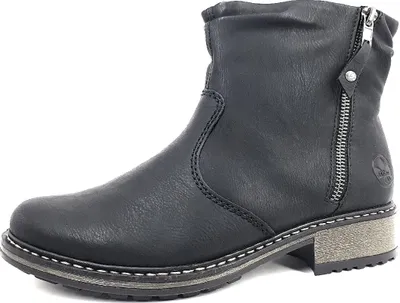 Produktbild von Rieker Belinga Damenschuhe Stiefel Reißverschluss Stiefelette Schwarz Freizeit, Schuhgröße:42 EU