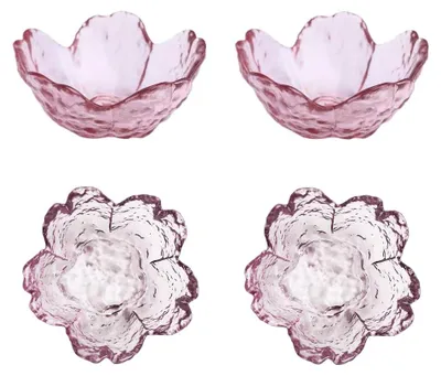 Productafbeelding van Solidchoice - Set van 4 Roze Sakura Schalen voor Dessert en Dips