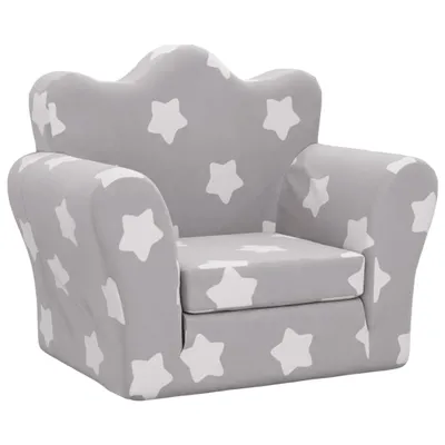Obrázok produktu pre vidaXL Rozkladacia pohovka pre deti Light Grey Stars Soft Plush