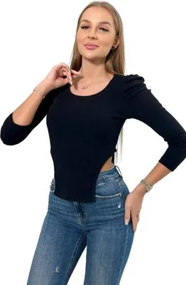 Produktbild von Schwarze Bluse mit Puffärmeln