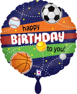 Produktbild von Folienballon rund 45cm Sports Happy Birthday