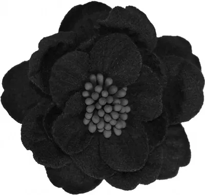 Produktbild von 2 Textilblüten Blume Blüte mit Staubblättern 60mm Dekoration Verzierung, Größe:60 mm, Farbe:schwarz