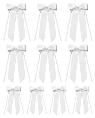 10 weiße Satinschleifen, 12 cm, für Geschenke & Dekoration