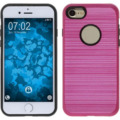Produktbild von PhoneNatic Hybridhülle kompatibel mit Apple iPhone 7 / 8 / SE 2020 - brushed Case pink Cover Schutzhülle + 2 Schutzfolien