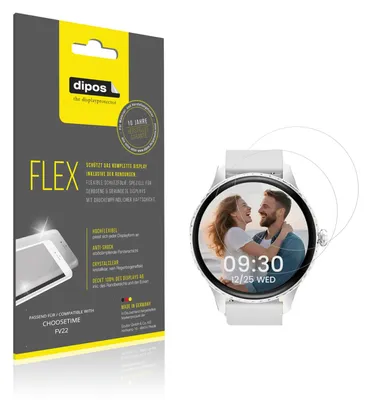 Produktbild von 2x Schutzfolie für CHOOSETIME FV22 Folie, 100% Displayabdeckung, dipos Flex