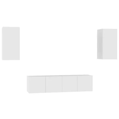 Produktbild von vidaXL 4-tlg. TV-Schrank-Set Weiß Holzwerkstoff