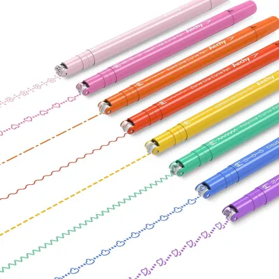 Produktbild von Doppelseitige Curved Stifte Set, 8 Farben, für kreative Projekte, für Kinder