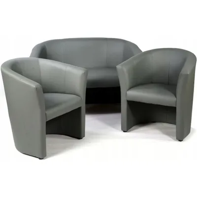 Produktbild von Couchgarnitur - Sofa Set - Grau - Kunstleder - 2 Sitzer Sofa - 2 Sessel - Sitzmöbel - Fleckenbeständig - CAFE