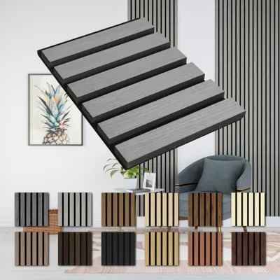 Zdjęcie produktu dla Panele akustyczne HEXIM, 280x30 cm, panele ścienne, duże, lameliowane, MDF, drewno, 0,85 m², XXL, naturalna okleina drewniana, grubość 21 mm, filc