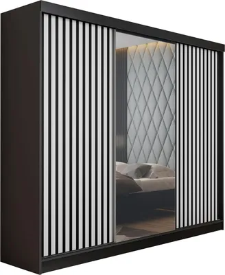 Produktbild von KIER FURNITURE Mehrzweckschrank MALANI 200 - Graphit + Weiß 200x205x59 cm