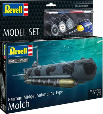 Productafbeelding van Revell modelset: Duitse duikboot van het type Molch, schaal 1:72