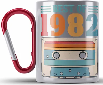 Produktbild von Trendation - 1982 Geburtstag Mann Geschenk Frau Edelstahl Tasse Karabiner 40er Geburtstag 40 Jahre Alt Geschenkidee (Rot)