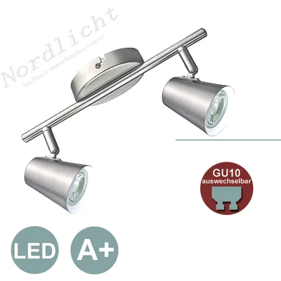 Produktbild von EGLO 75142 LS/2 GU10-LED NICKEL-MATT 'TRAVAußenleuchteE 2' TRAVALE 2