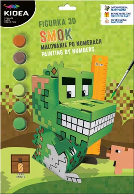 Zdjęcie produktu dla Figurka 3D malowanie po numerach Smok Pixele Kidea