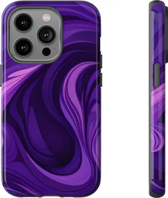 Produktbild von Abstraktes Wellenmuster in Violett – Hülle Kompatibel mit iPhone 14 Pro