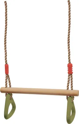 Produktbild von Famanu 2-in-1 Kinderschaukel mit Holzbrett und Gymnastikringen - für drinnen und draußen