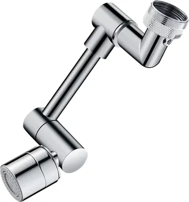 Produktbild von 1440°-Armaturenverlängerung – Schwenkbare Armaturverlängerung für Küchen- und Badezimmerwaschbecken, 2-stufiger Spritzschutzfilter, Schwenkbarer Strahlregler, Küchenarmaturverlängerung