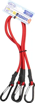 Produktbild von alca® Gepäckspanner mit Karabiner 2 Stk. 60cm rot Spanngurte Expander mit Haken verstellbar & dehnbar - für Auto, Fahrrad, Motorrad, Möbel & Transport