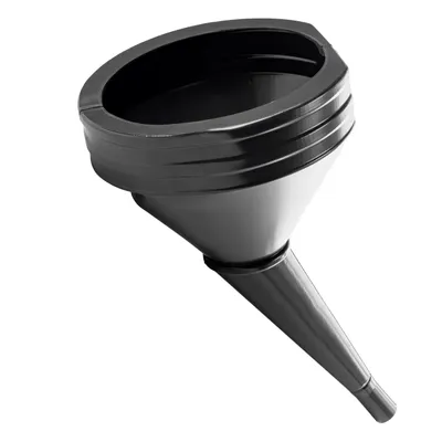 A black funnel on a white background.