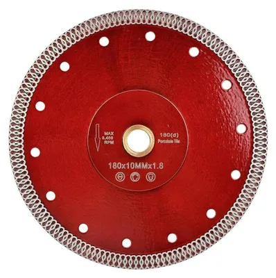 Productafbeelding van Diamantzaagschijf 180 x 22,23 mm voor tegels, graniet, marmer, keramiek, natuursteen, extra dun, 1,8 mm