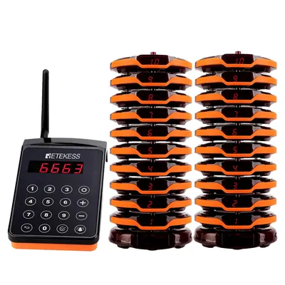 Produktbild von Retekess TD156 Pager Call System, 800M Pager Syetem, IP67 Waterproof, 500mAh Battery, Service Countdown Time, Logistic Call System, Hotel, School