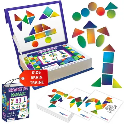 Zdjęcie produktu dla Magdum: Magnetyczne puzzle dla dzieci, 83 elementy + 44 karty - edukacyjna zabawka
