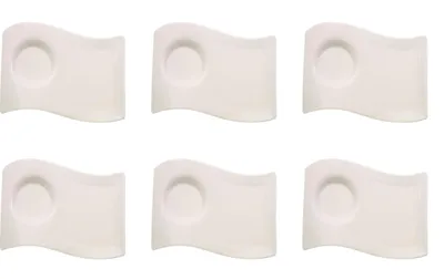 Produktbild von Villeroy & Boch NewWave Caffè 6er Set Untertassen groß 22x17cm weiß Porzellan