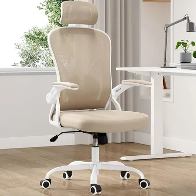 Productafbeelding van Verstelbare bureaustoel van Farini met armleuningen, ergonomische stoel, comfortabel