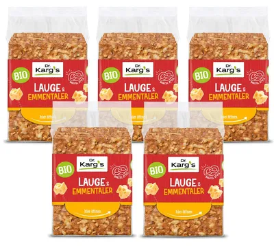 Produktbild von Dr. Kargs Vollkorn Knäckebrot Lauge und Emmentaler 160g 5er Pack