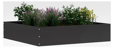 Produktbild von Stahlrasenkanten 60x60x13cm, Schwarz - Gartenrand für den Außenbereich